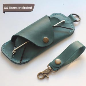 Green Leather Glasses Case: Handmade Soft Eyeglasses Holder