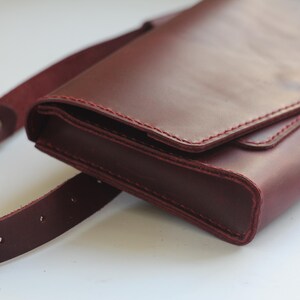 Black Leather Belt Bag: Handmade Minimalist Fanny Pack Wallet image 15