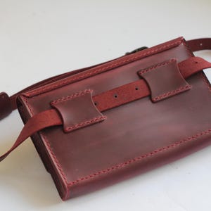 Black Leather Belt Bag: Handmade Minimalist Fanny Pack Wallet image 16