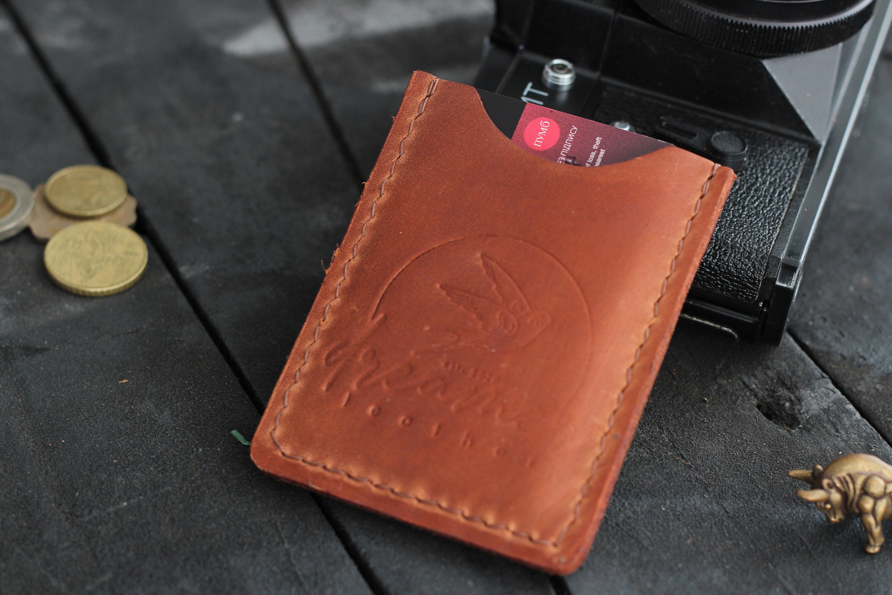 Minimalist Card Sleeve Leather Card Sleeve Slim Wallet Etsy