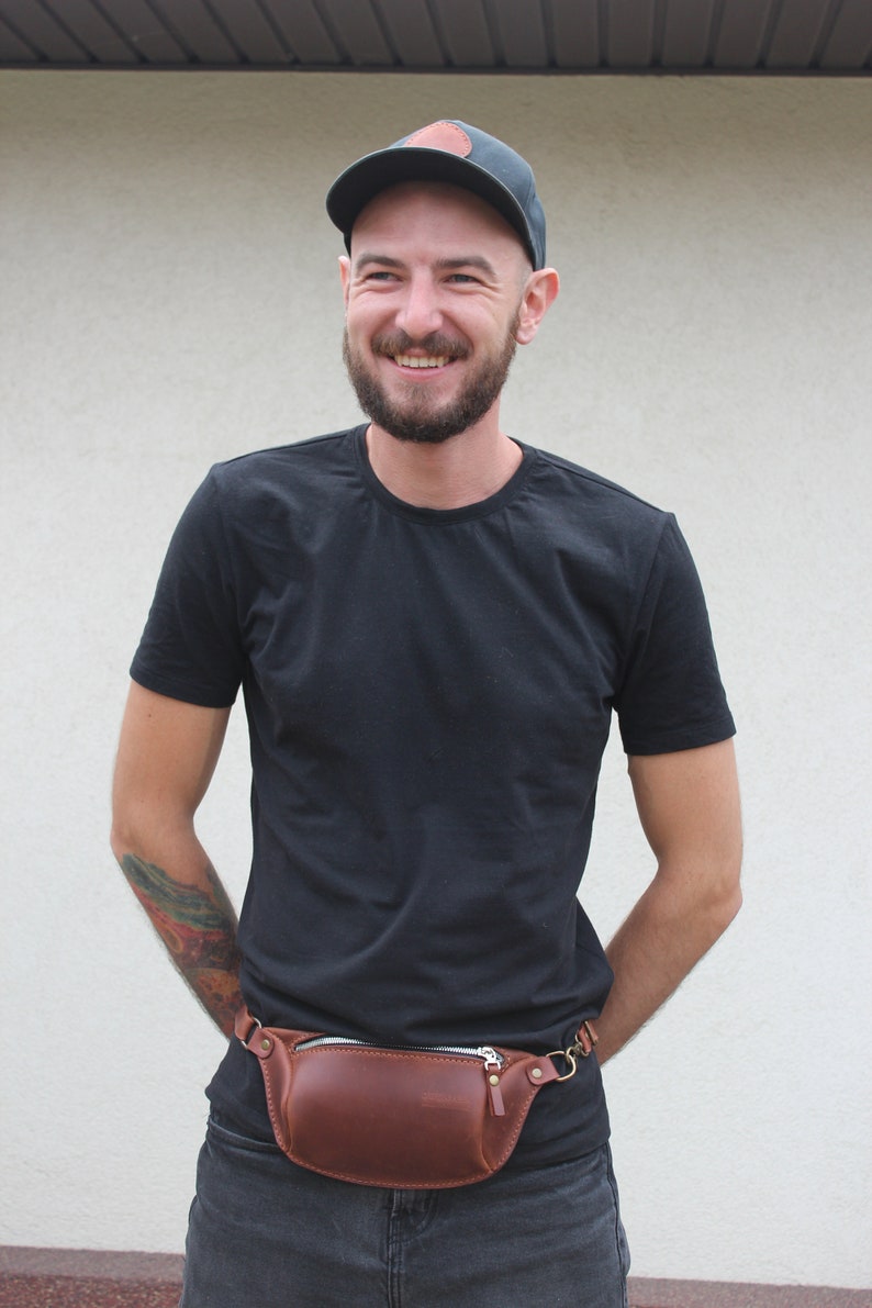 Belt Bag Leather Brown Leather Waist Bag Leather Waist Pack Etsy