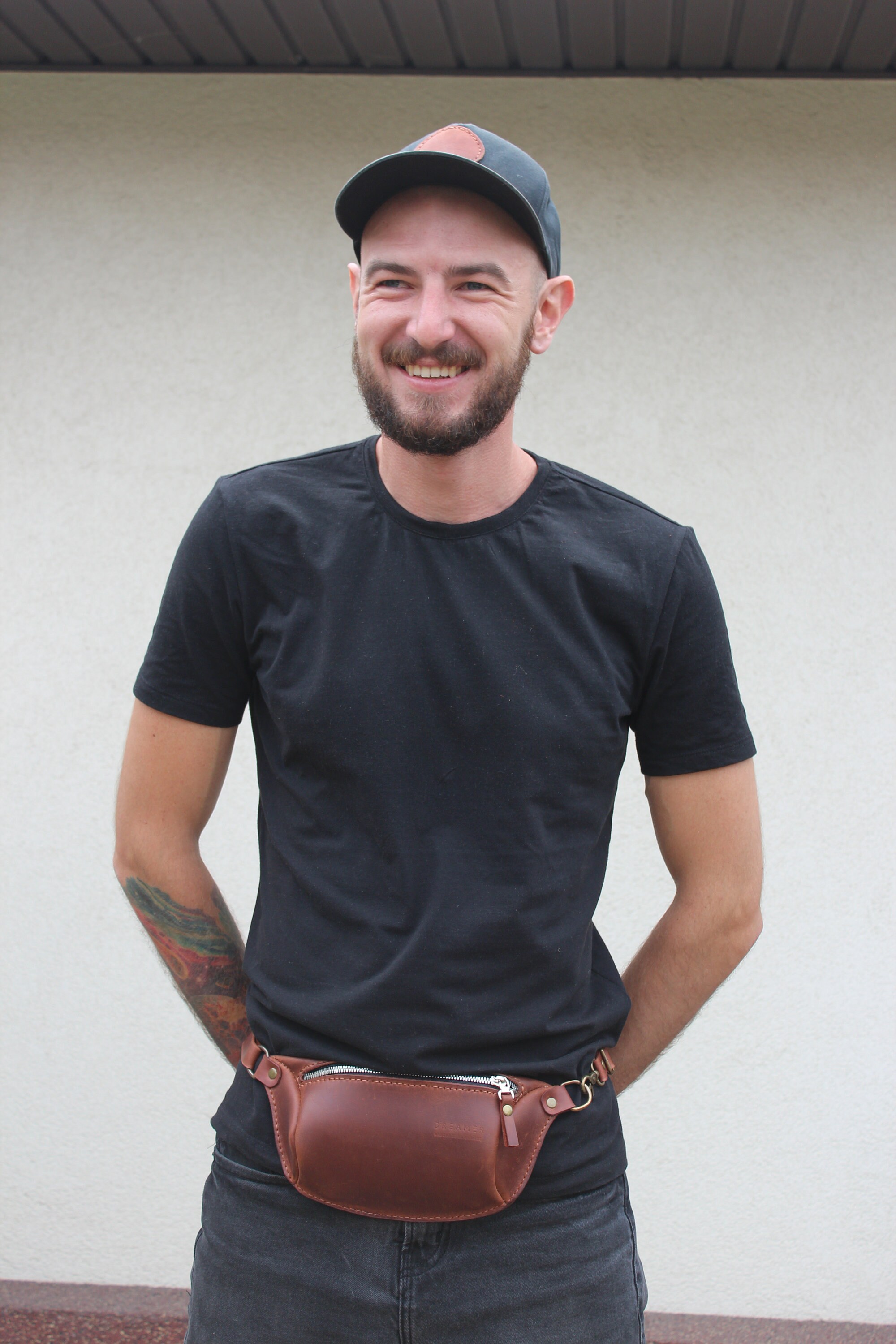 Belt bag leather brown leather waist bag leather waist pack Etsy