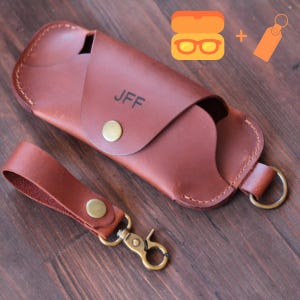 Leather Glasses Case Eyeglasses Pouch Brown Personalized Case for Glasses Custom Leather Gift for Him Sunglasses Case Leather Eyeglass Box