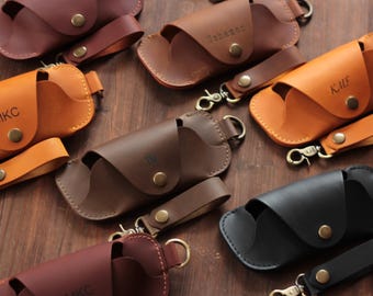 Leather Glasses Case: Compact Clip-On Eyewear Holder for Sunglasses or Opticals