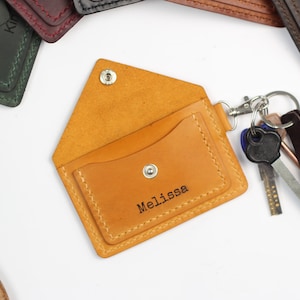 Keychain Wallet, Leather Keychain Card Holder, Personalised Keyring Wallet, Wallet Keychain, Leather Coin Purse, Card Holder Keychain image 3