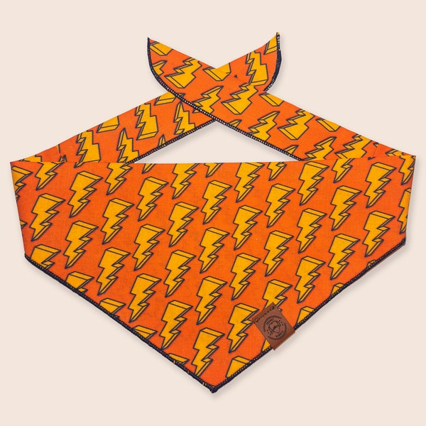 Retro Bolt Printed Dog Bandana // Sustainable // 100% Cotton // Tie On // Slim Fitted