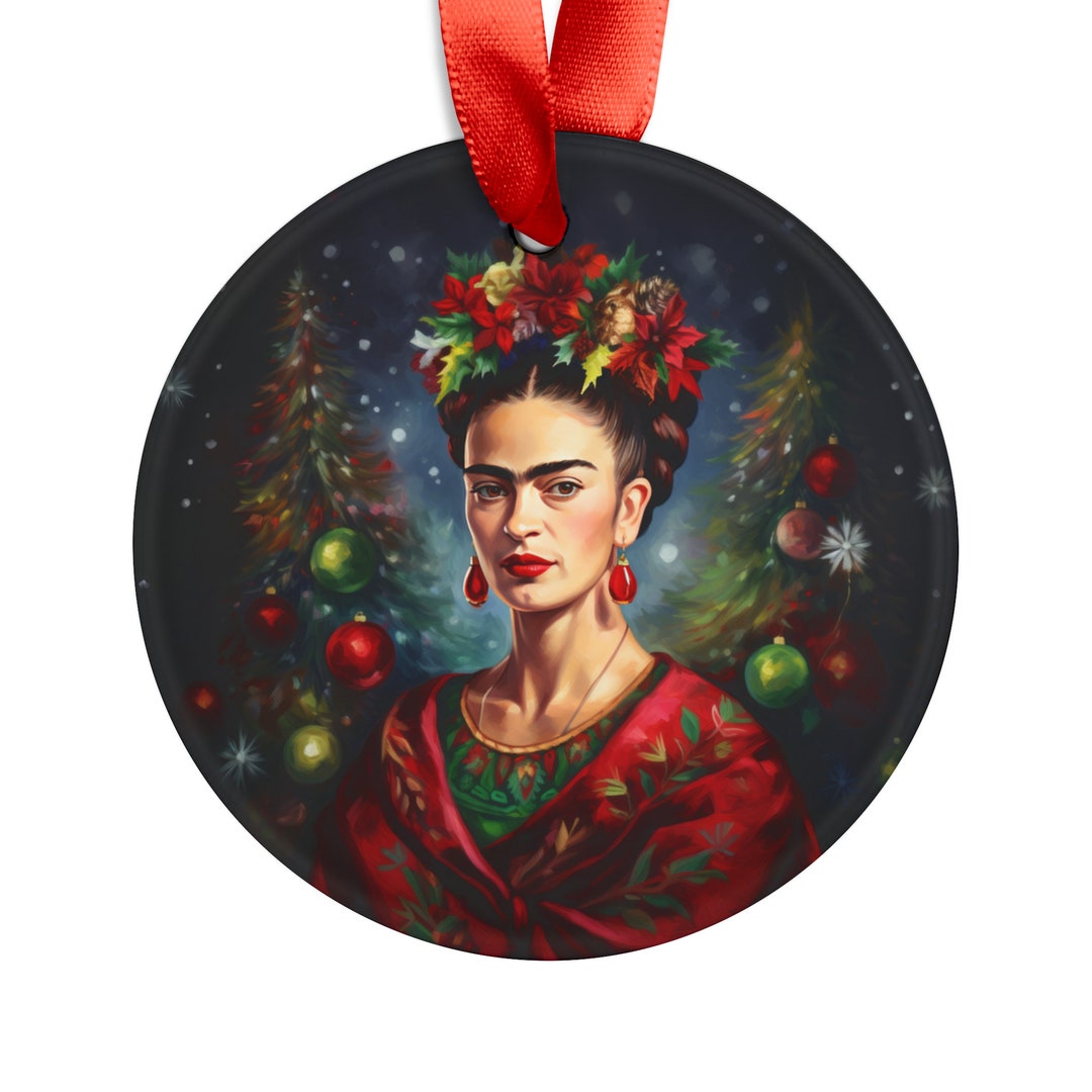 Frida Kahlo Christmas Portrait Ornament With Ribbon - Etsy