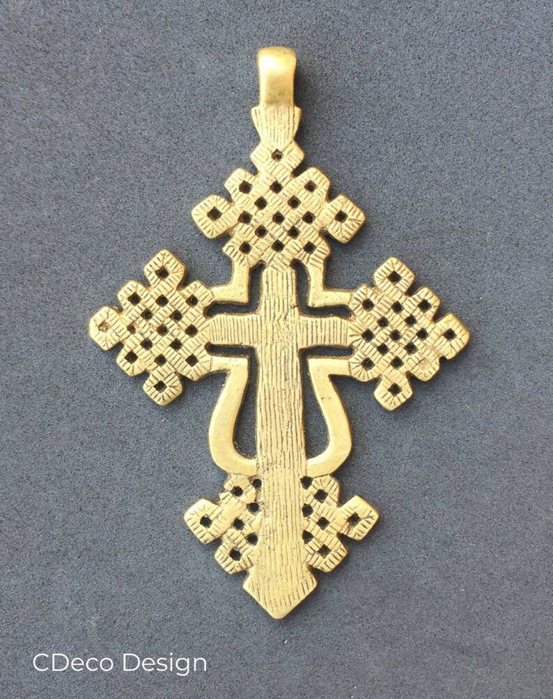 Ethiopian Coptic cross handmade in bronze with the lost wax technique.