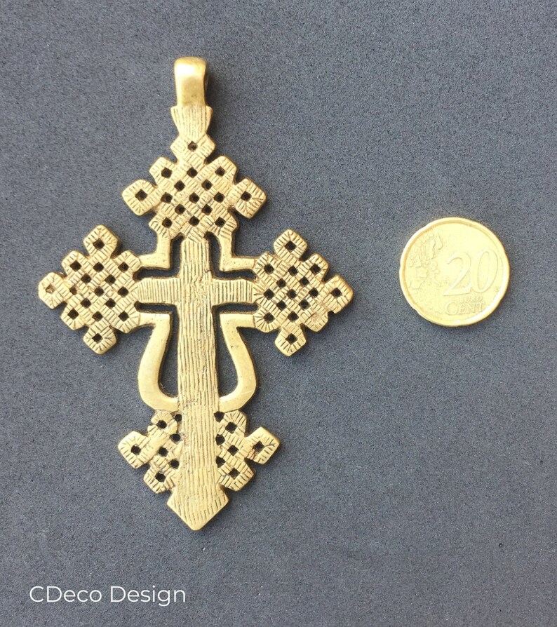 Ethiopian Coptic cross handmade in bronze with the lost wax technique.
