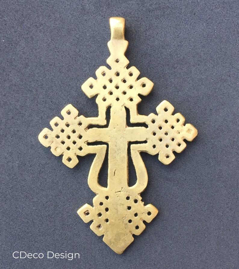 Ethiopian Coptic cross handmade in bronze with the lost wax technique.