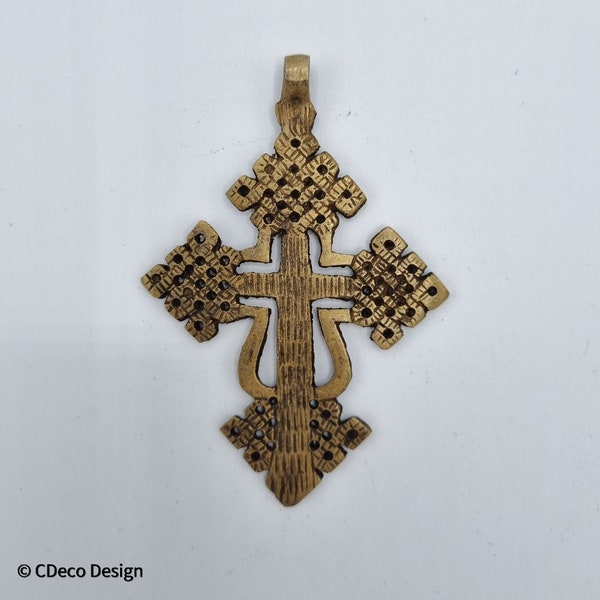 Ethiopian Coptic cross handmade in bronze.