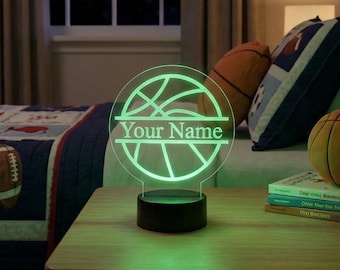 Custom Basketball LED Table Sign: Personalized Acrylic Night Light