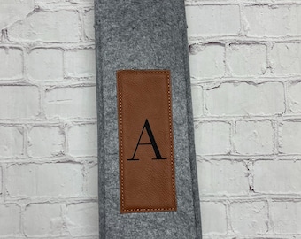 Flannel Wine Tote engraved with your company logo