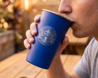 Custom Stainless Steel Pint Cup - 8 colors to choose from