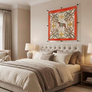 Large Clear Acrylic Floating Frame, Straight Corners: Great for Luxury Scarves