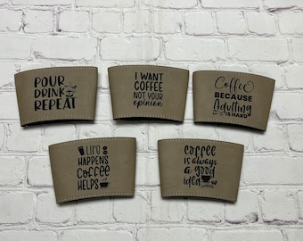 Leather Coffee Cup Sleeve: Reusable Insulated Drink Holder