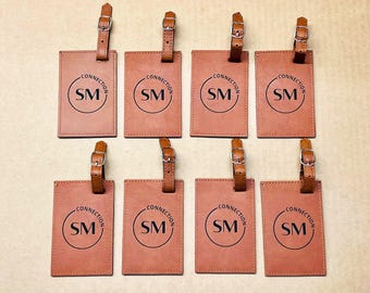 Custom Luggage Tag - Corporate Logo, Own Logo or Initials - 4 Colors to Choose From