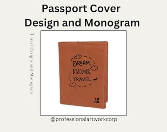 Custom Leatherette Passport Cover, 9 Designs and 18 Monograms to Choose From.