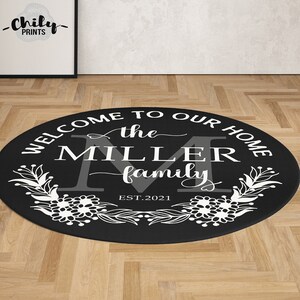 Personalized Family Area Rug, Custom name carpet, Welcome to our Home, Custom Room Carpet, personalized rug, custom print carpet, custom rug