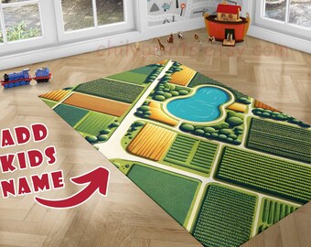 Adorable Personalized Farm-Themed Play Mat - Perfect for Imaginative Play and Adding a Splash of Color with Charming Farmyard Design gift