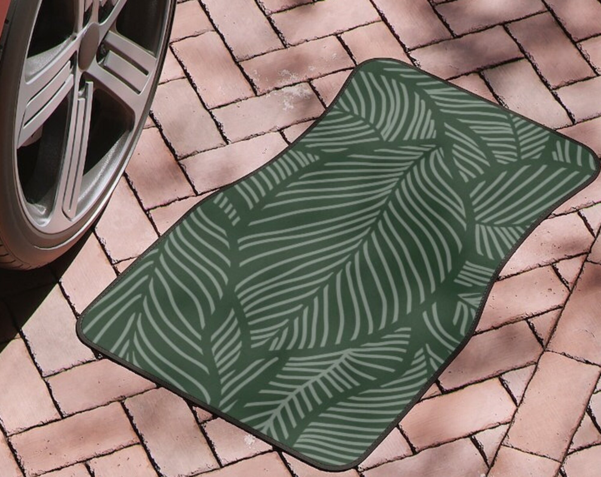 Monstera plant line art Car Floor Mats, monstera mat car decor, girly car decor mat, floral garden car floor mat carpet, Monstera Graphic