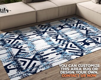 Personalized Hippie Boho Rug Throw Rug Tie Dye Design 4 Sizes Area Rug
