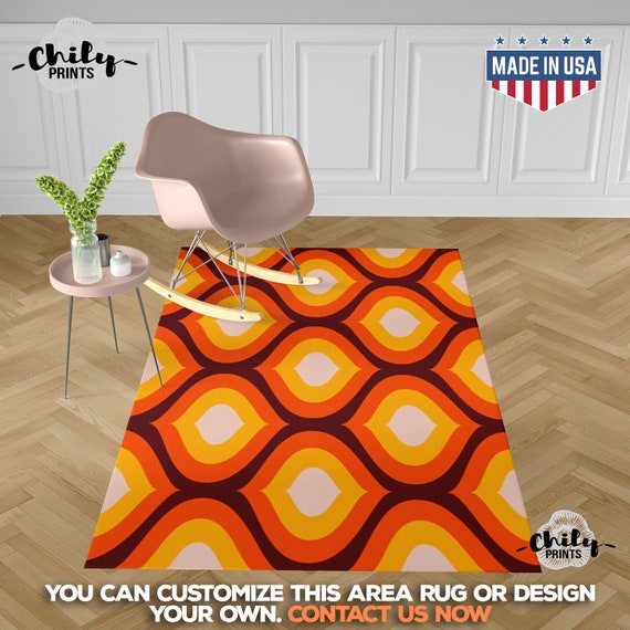 Mod Century Design Area Rug Groovy Sixties and Seventies Home Etsy