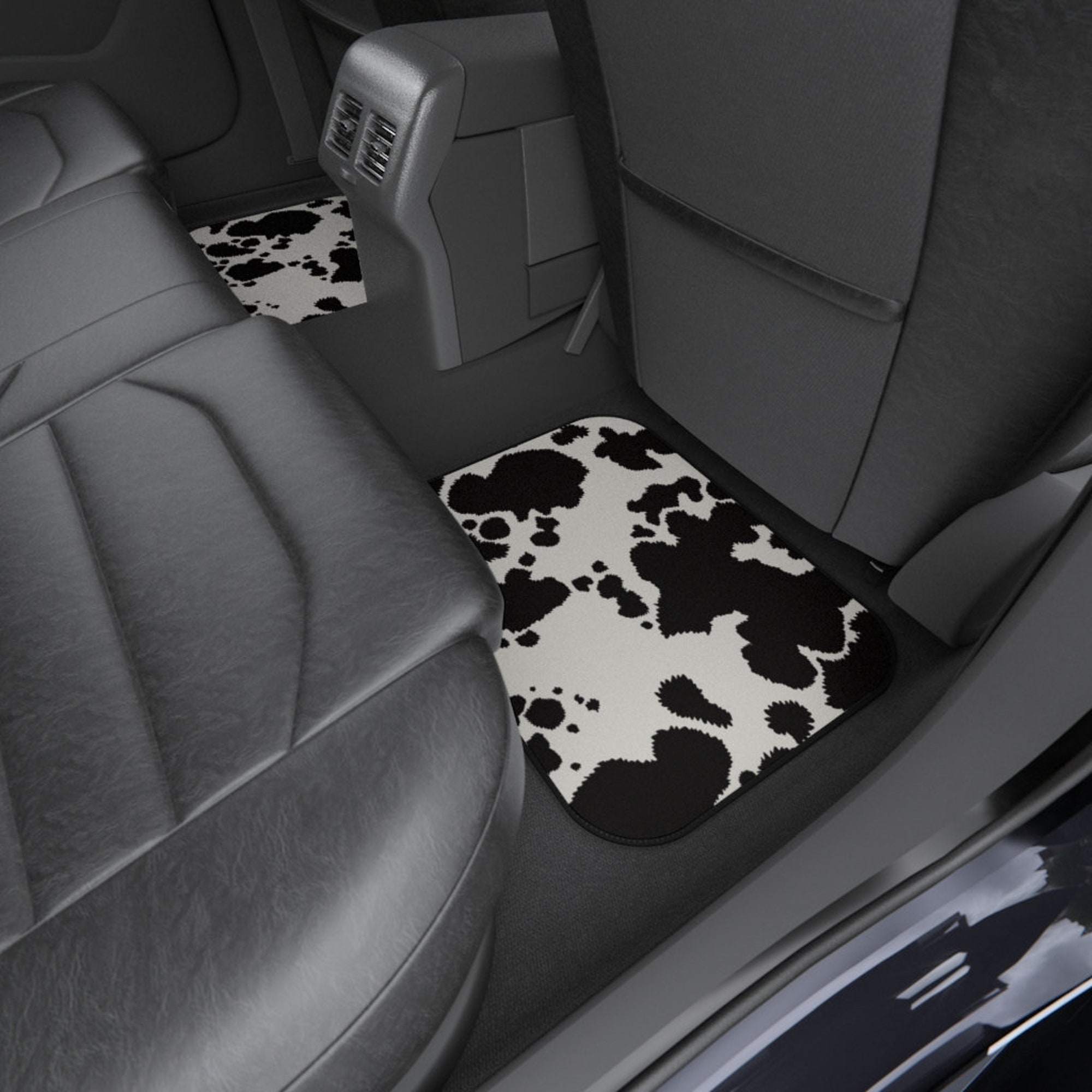 Animal skin Car Mats, Cow texture custom print car mats, Cow hide style car decor