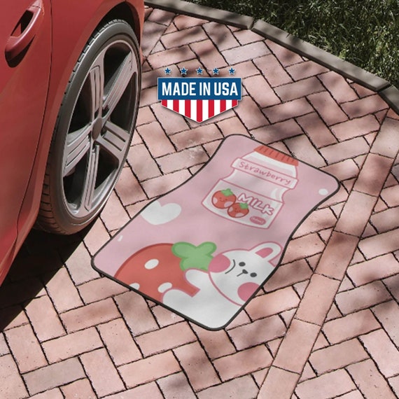 Erdbeermilch Auto Deko Matte, Kawaii Japanische Erdbeere Milch auto  Bodenmatte, Anime Ästhetik Japanisch Pink Auto Bodenmatte, Auto Zubehör -  .de