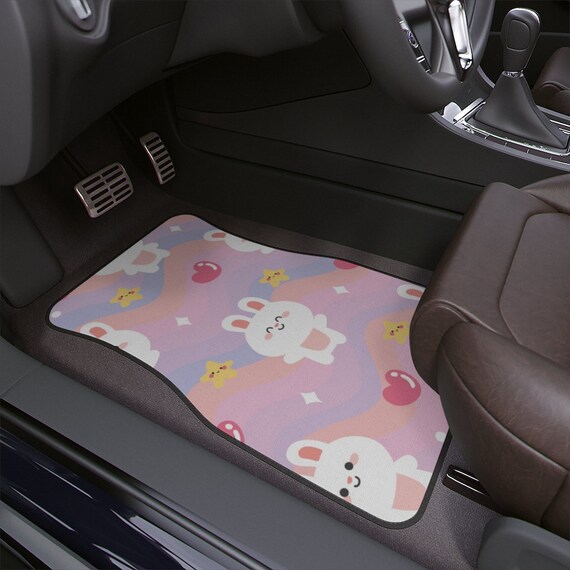 Buy Cute Rabbit Car Floor Mats Kawaii Heart and Star on Pastel