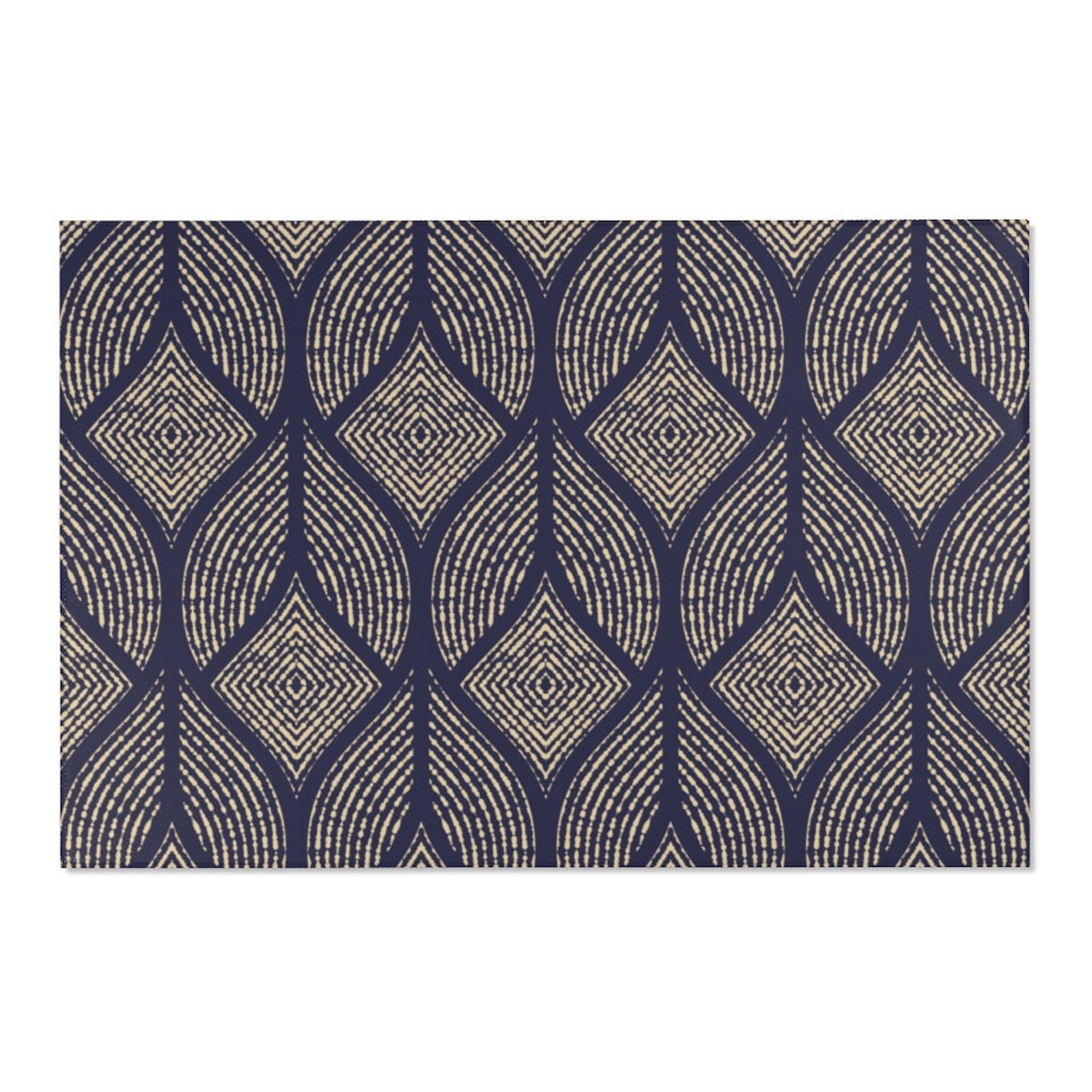 Modern Pattern Area Rug Geometric Area Rug Dark Blue and Etsy UK