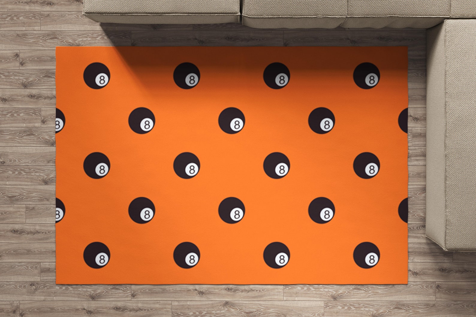 Billiard Gamer Gift Area Rug Pool Eight Ball Pattern Design Etsy UK