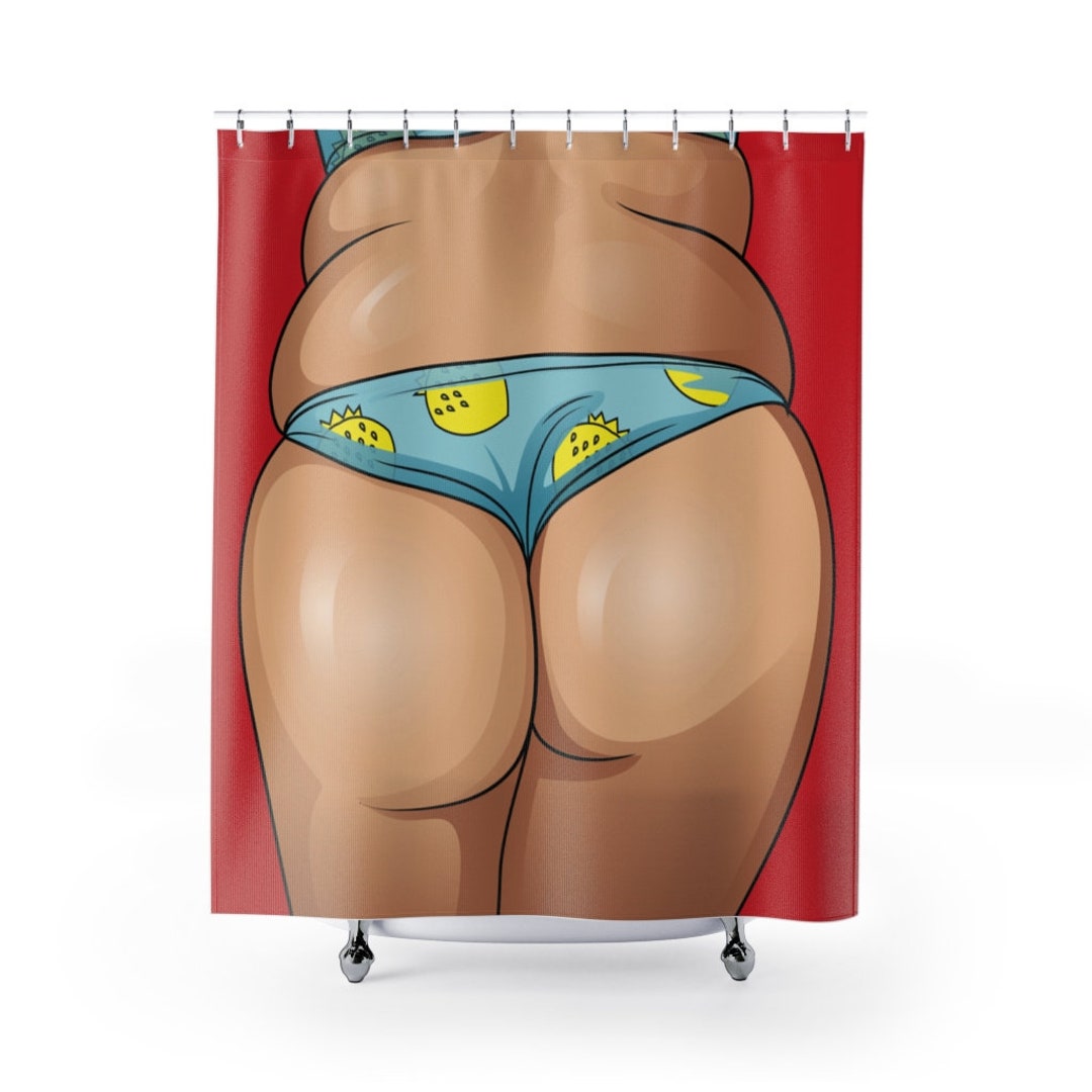 Booty Shower Curtains Cartoon Fat Booty Design Print Bathroom - Etsy Finland