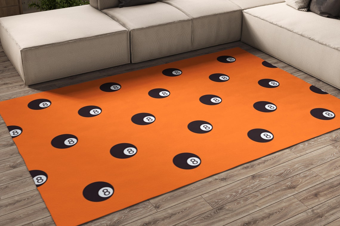 Billiard Gamer Gift Area Rug Pool Eight Ball Pattern Design Etsy UK