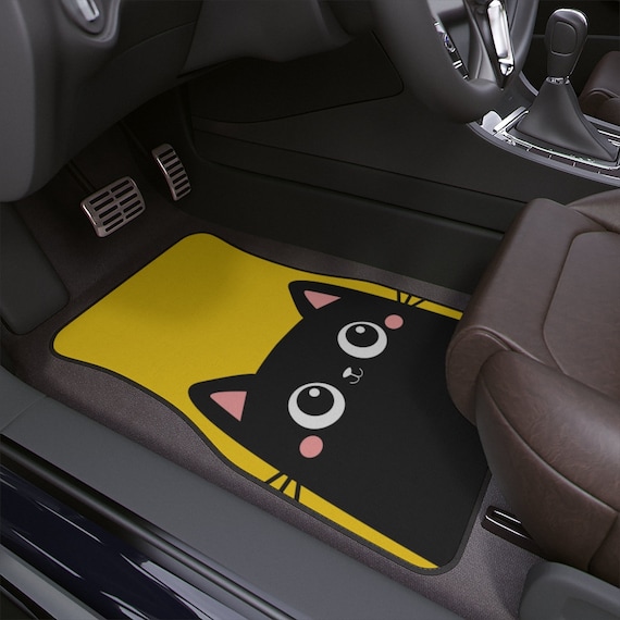 Drôle mignon kawaii dessin animé Tapis de sol de voiture, Kawaii Anime  japonais Chat noir sur tapis de sol de voiture jaune, tapis de sol  intérieur de voiture mignon -  Canada