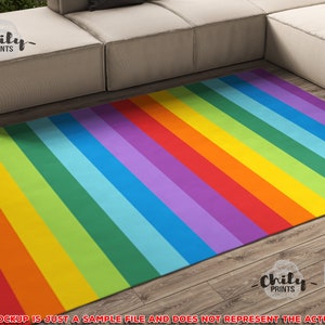 Rugs for bedroom, Rainbow stripes Area Rug, colorful  carpet, colored stripes decor area rug,  Bright Multi Rainbow Design carpet,home decor