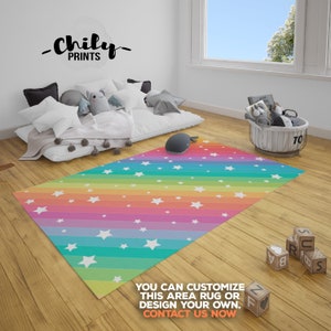 Stars and rainbow print Area Rugs, bright kids room decor carpet, nursery rugs, kids room floor decor carpet,Bright Multi Rainbow Design rug