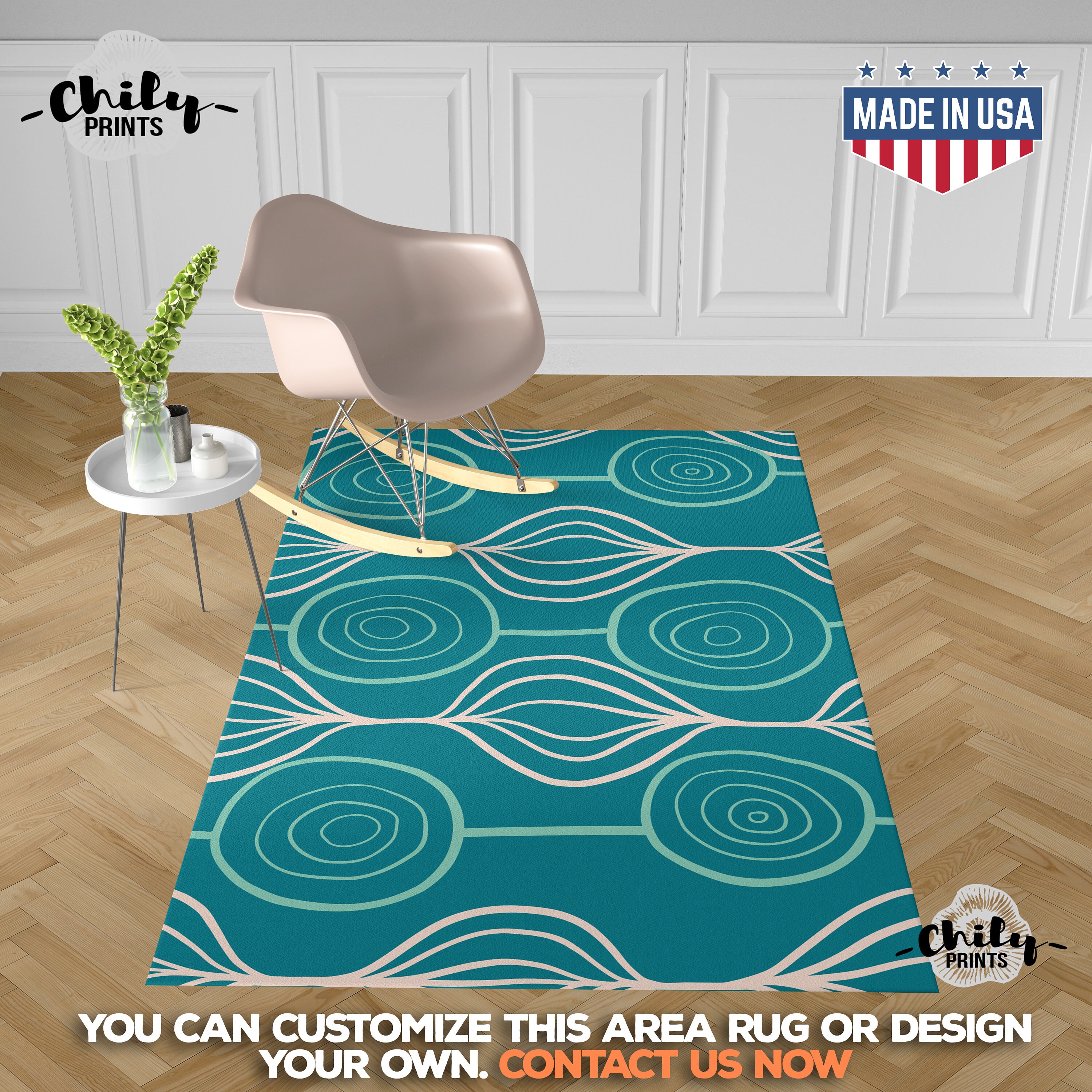 Contemporary Mod Art Area Rug Modern Home Decor Carpet Etsy UK