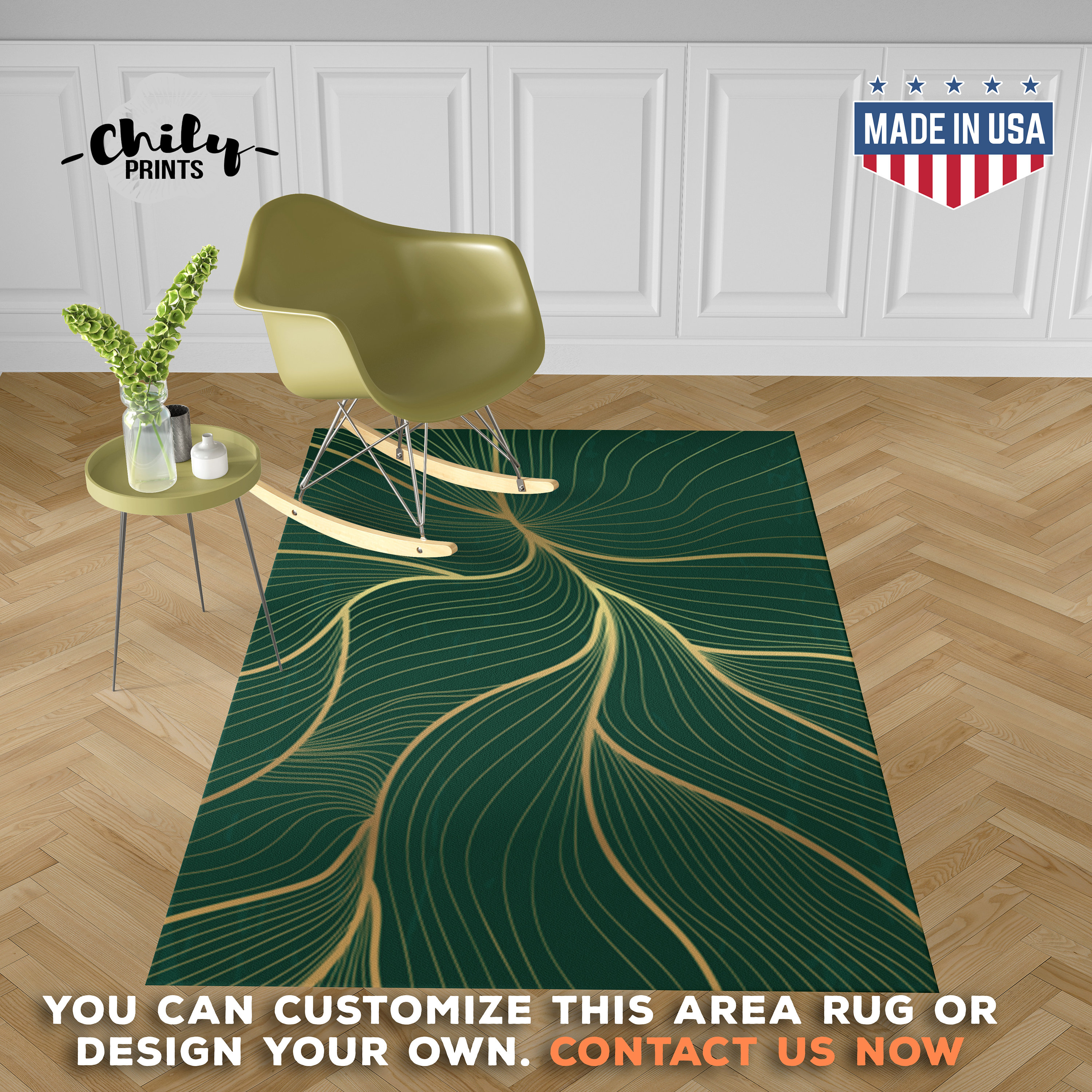 Tappeti Green Area, tappeto di lusso dorato e verde, tappeto d'arte  astratta linea oro, tappeto verde smeraldo, tappeto per la casa, tappeti di  lusso -  Italia