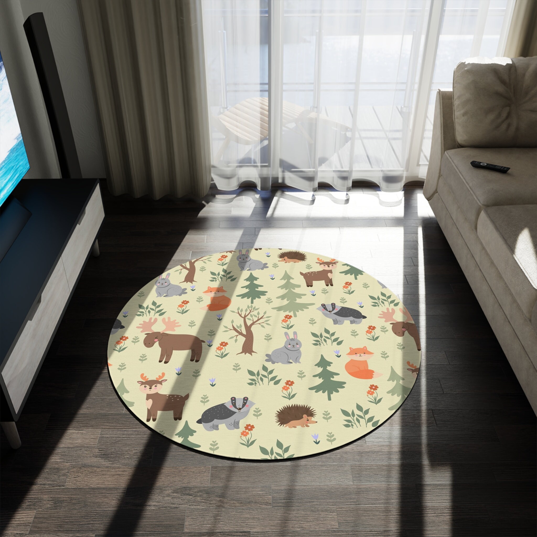 Cabin rug, Woodland animals rug anti-slip backing - Cabin Life – Little Man  Cave