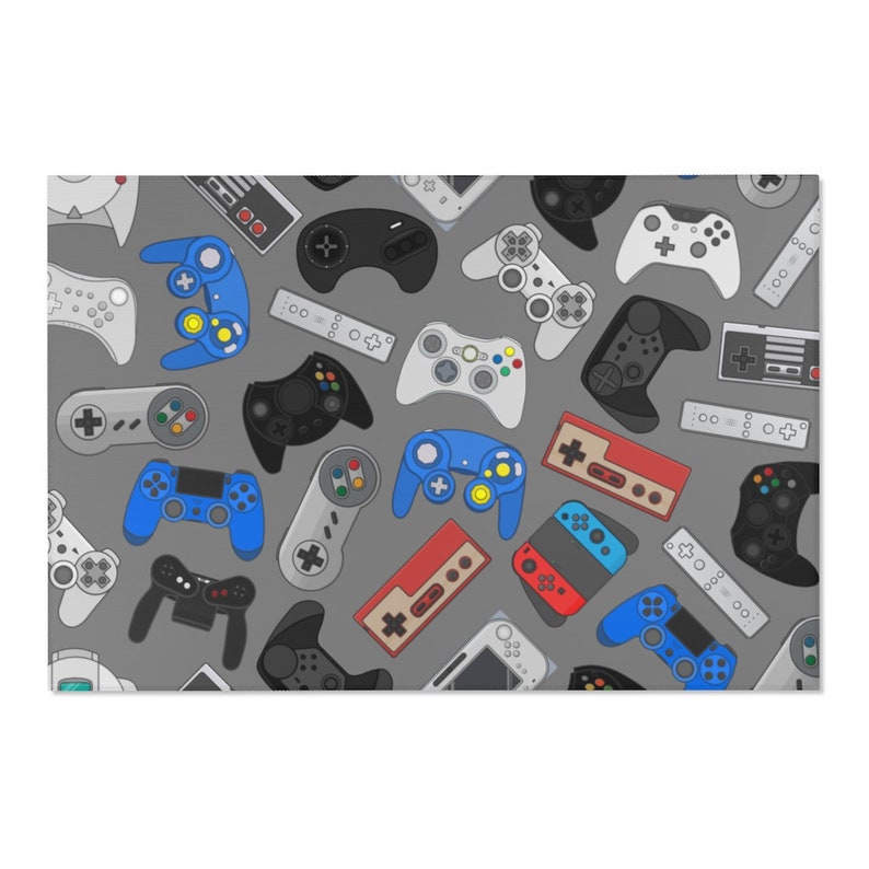 Gamer Room Decor Area Rug Video Game Controller Design Gamer Etsy