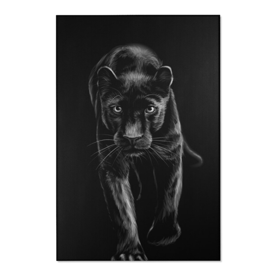 Black panther design Area Rug wild animal carpet home decor Etsy