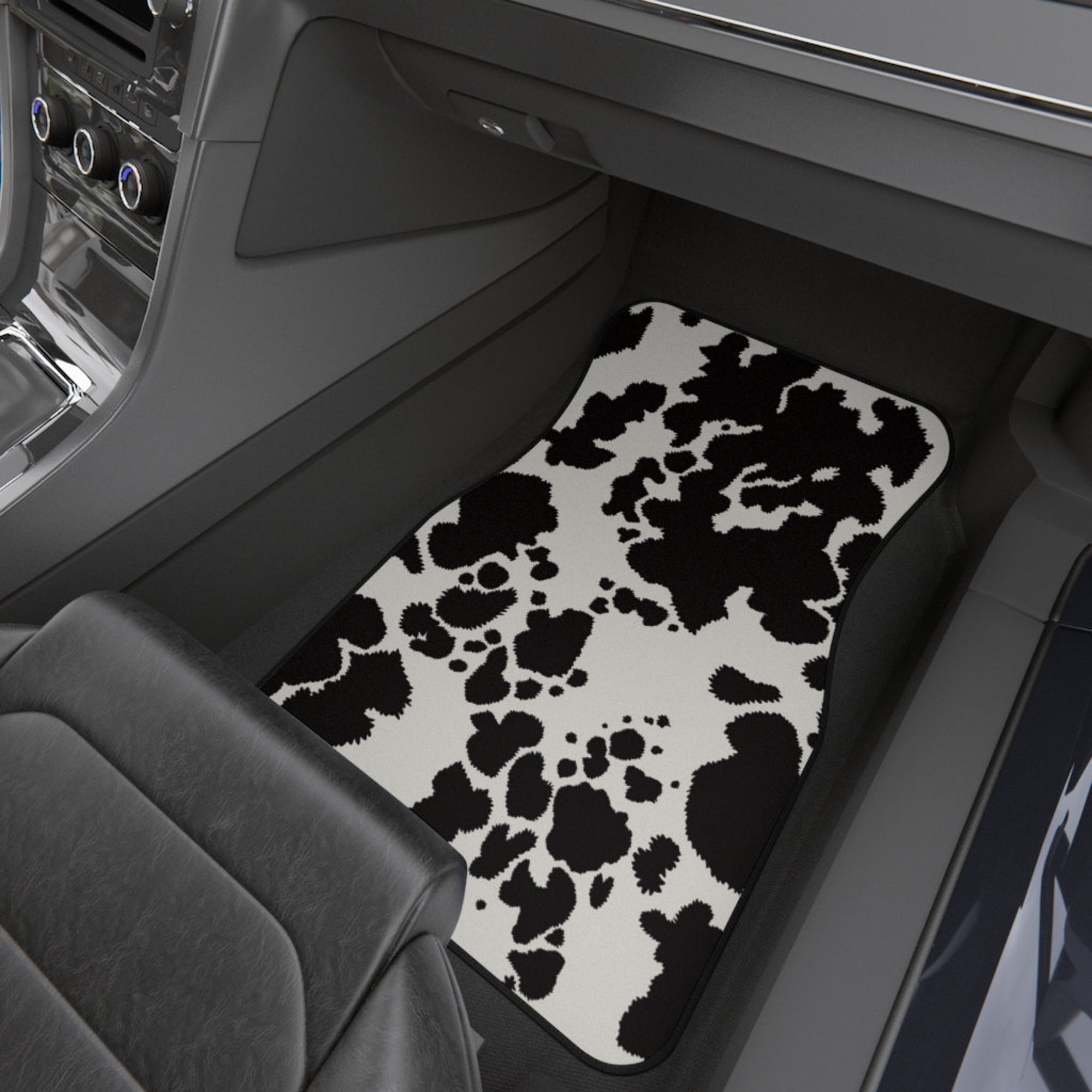 Animal skin Car Mats, Cow texture custom print car mats, Cow hide style car decor