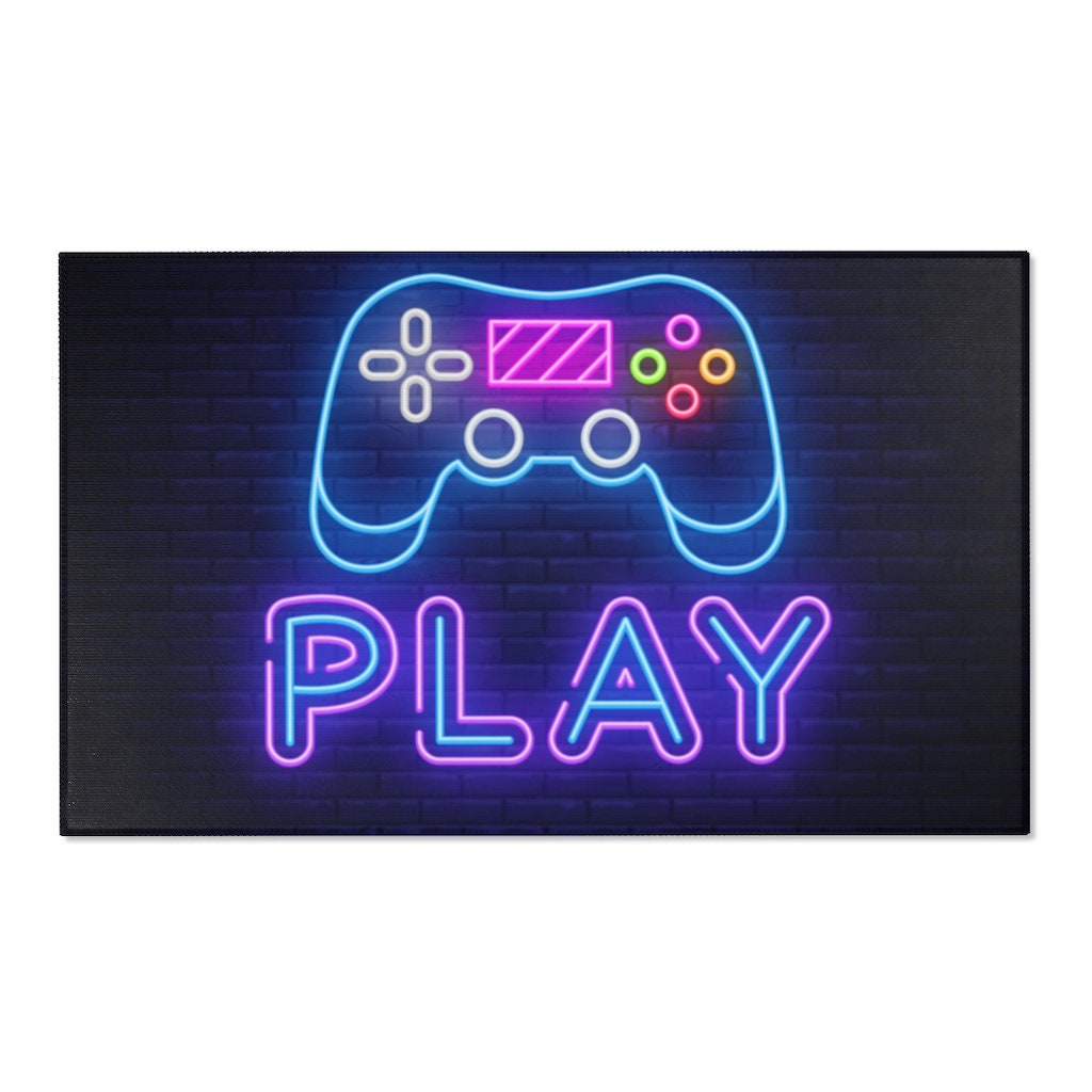 Neon Video Game Floor Mat Large Game Area Rug Gamer Carpet Game Printed  Floor Mat For Living Room Mat Bedroom Mat - Temu