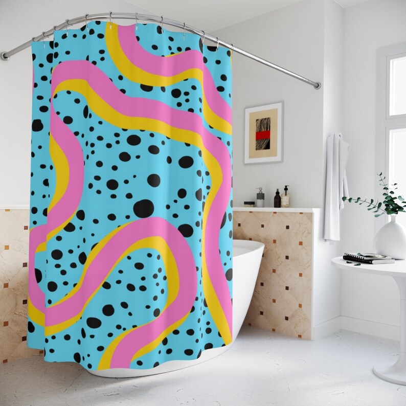 Bright 90s Nostalgia Home Decor Bathroom Shower Curtain - Etsy
