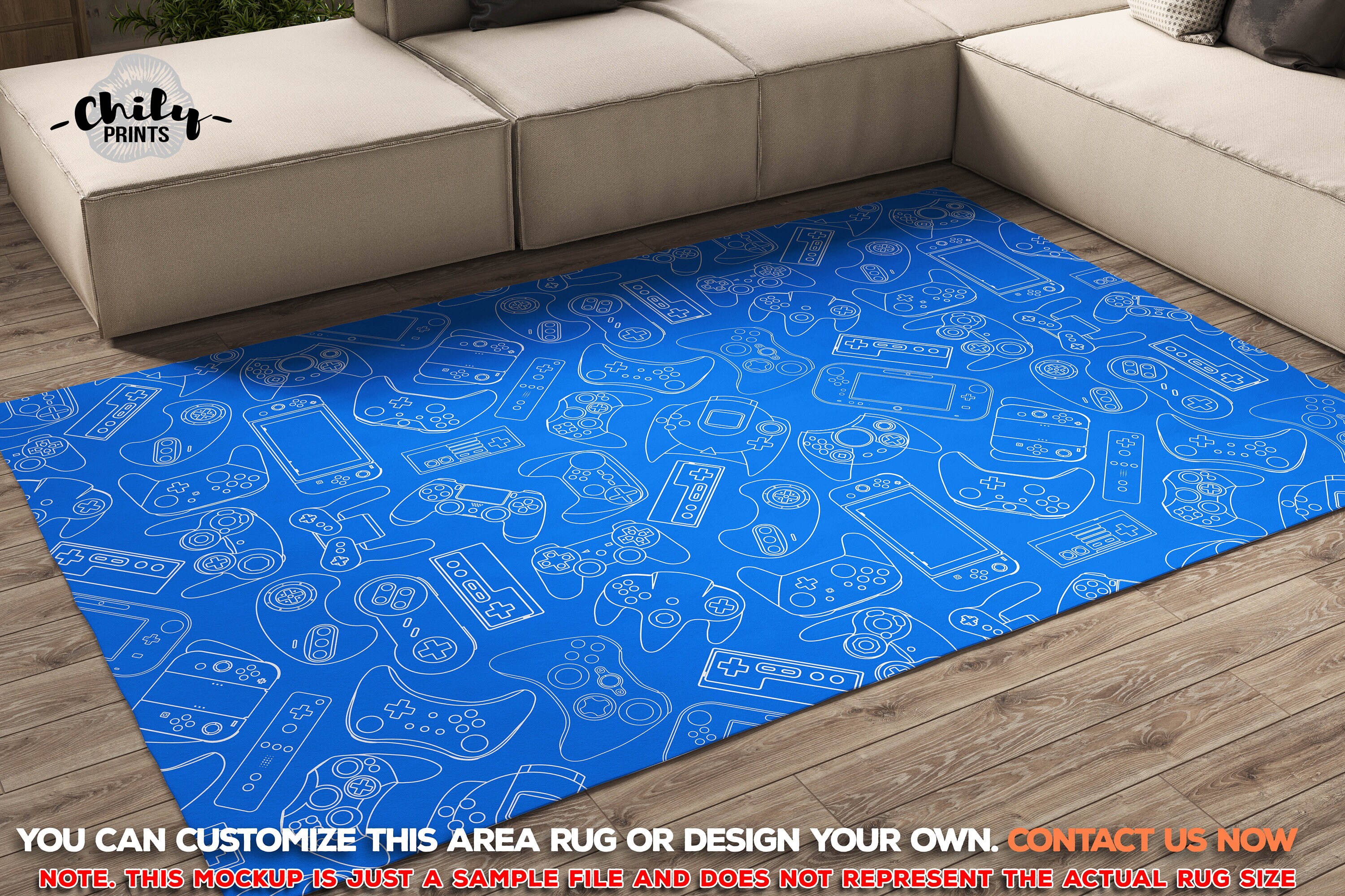 Video game controller design Area Rug gamer room gift carpet Etsy