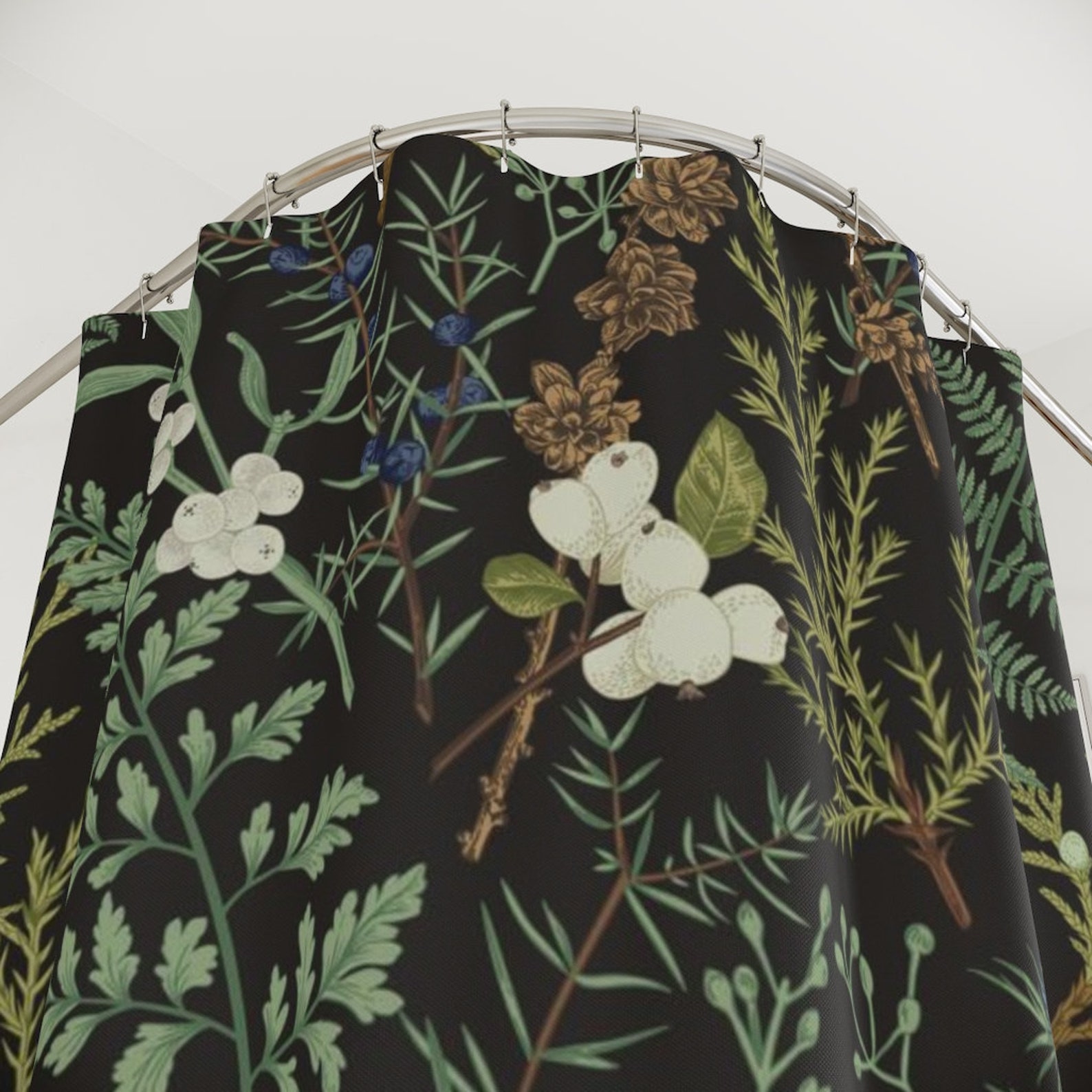 Forest Ferns Shower Curtain Vintage Forest Ferns Shower Etsy