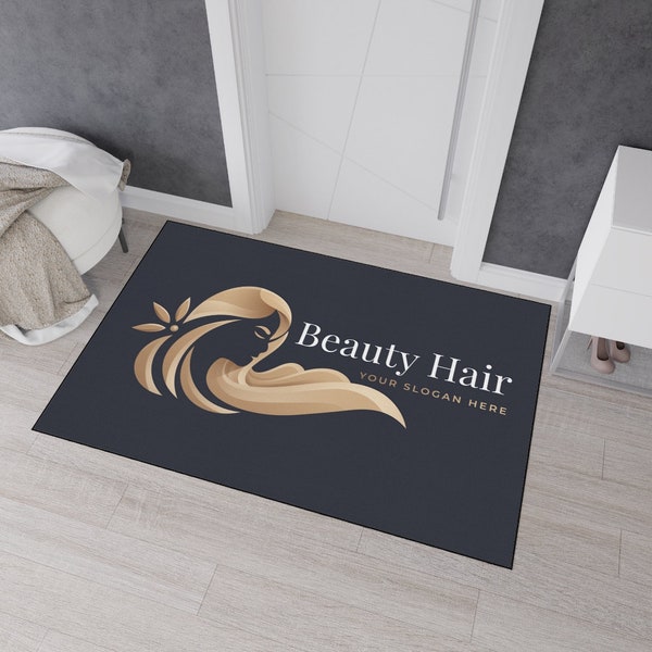 Custom rugs for your beauty hair salon, Print your business logo on this Custom Heavy Duty Floor Mat