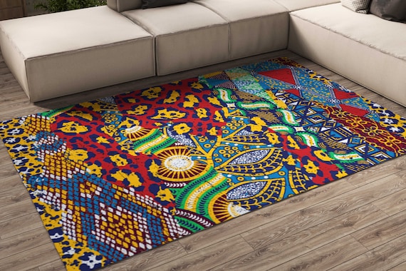 schaak Super goed Republiek Afrikaanse wilde dierenhuiden design Area Rug tapijt abstract - Etsy België