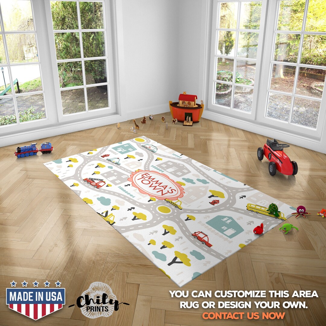 Map Rug Meme Personalized Kids Play Map Rug for Kids City With Roads and - Etsy